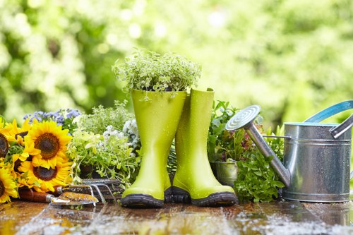 Careful hedge maintenance for a communal garden in Nottinghill